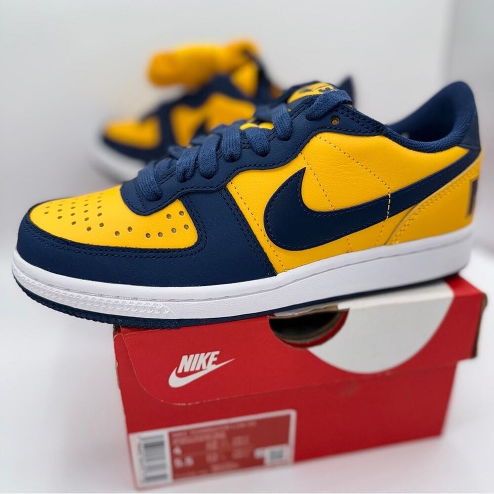 NWT Nike Terminator Low in University Gold / Navy Blue “ Michigan “ Unisex Shoes